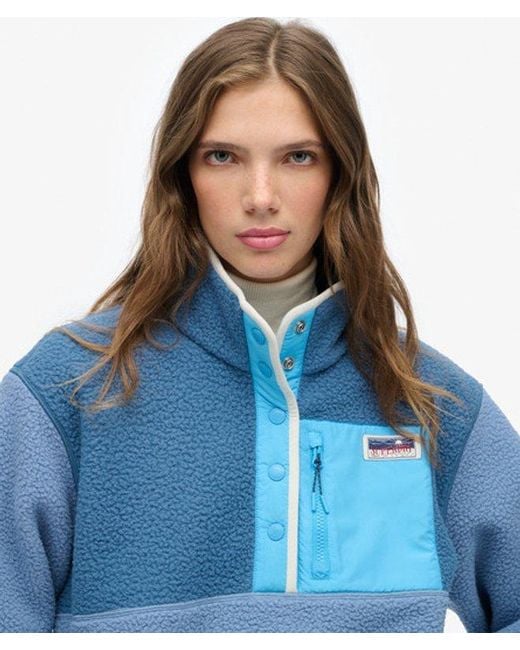 Superdry Blue & Co Colour Block Fleece Pullover