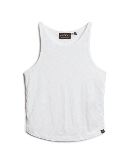 Superdry White Ladies Ruched Tank Top