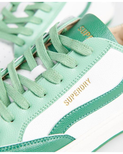 Superdry Luxe Lage Vegan Basketsneakers in het Groen voor heren - Lyst