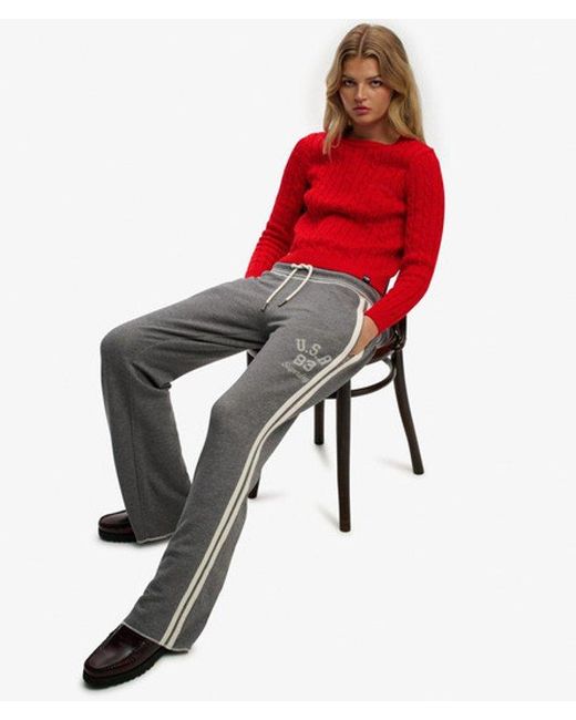 Superdry Red & Co Athletic Essentials Stripe Flare joggers