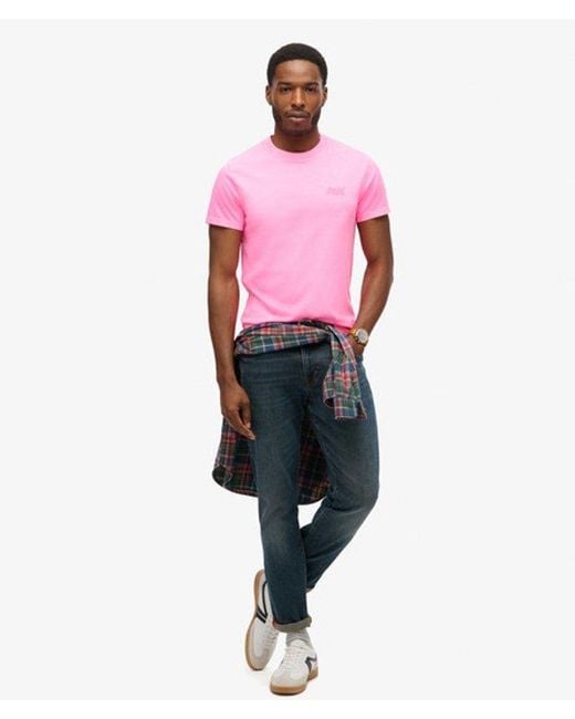 Superdry Essential Logo Embroidered Neon T-Shirt for men