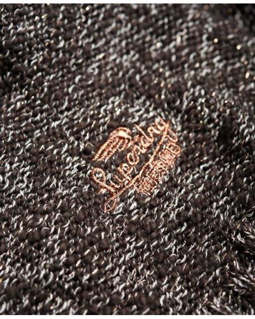 Superdry Gray Super Icarus Knit Jumper Charcoal/Rose Twist