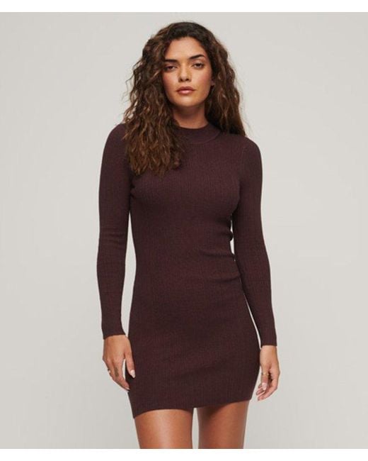 Superdry Purple & Co Backless Bodycon Mini Dress