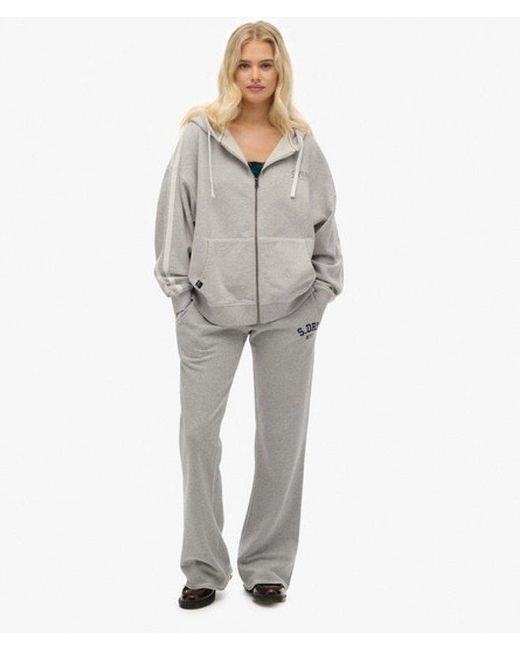 Superdry Athletic Essentials Hoodie Met Losse Pasvorm En Rits in het Gray