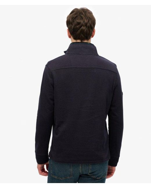 Superdry Blue & Co Cotton Classics Jersey Half Zip Sweatshirt for men