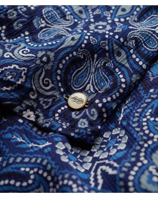 Superdry Blue Paisley Printed Wrap Midi Dress