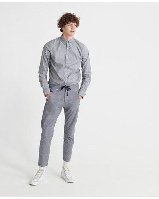 Superdry Gray Edit Button Down Shirt Check for men