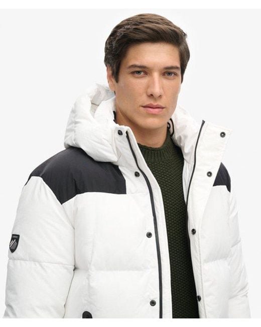 Superdry White & Co Hooded Box Quilt Puffer Jacket for men