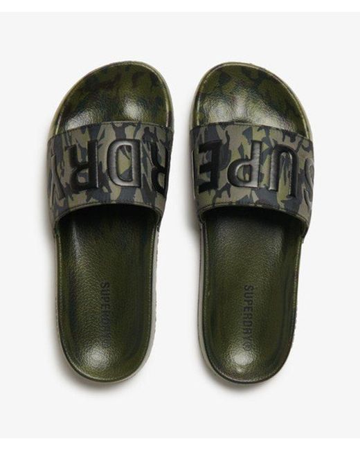 Superdry Green & Co Core Camo Pool Sliders for men