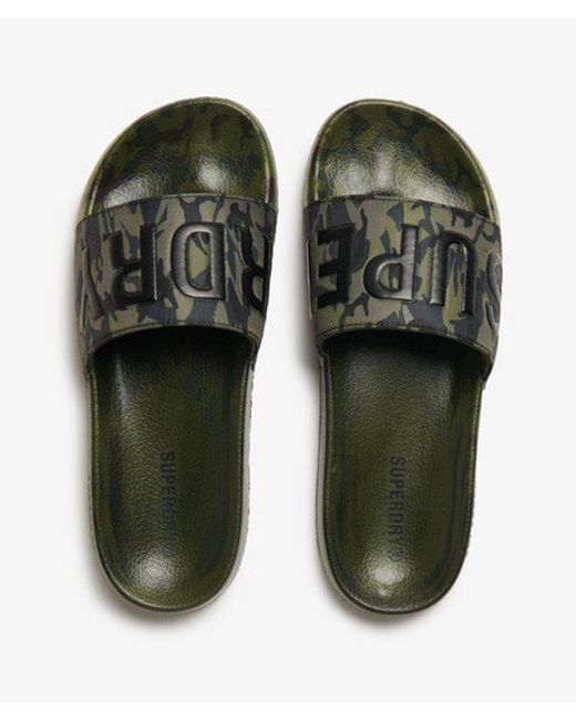 Superdry Green Core Camo Pool Sliders for men