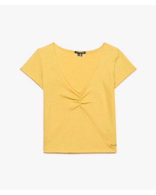 Superdry Metallic & Co Athletic Essentials Gathered Pattern Top