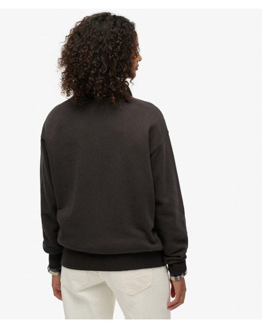 Superdry Black & Co Embellished Vintage Logo Loose Crew Sweatshirt