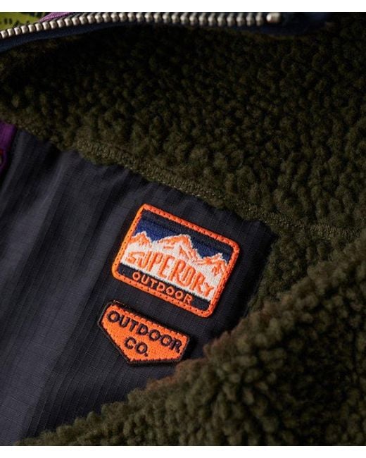 Superdry Green & Co Vintage Retro Half Zip Fleece Jumper