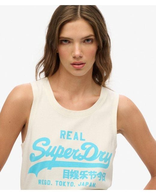 Superdry Blue & Co Vintage Logo Neon Scoop Neck Tank