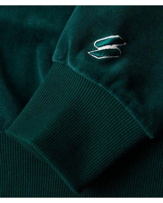 Superdry Green Velour Graphic Boxy Crew Sweatshirt