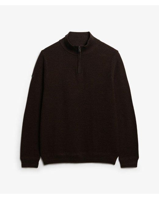 Superdry Black & Co Cotton Texture Half-zip Jumper for men