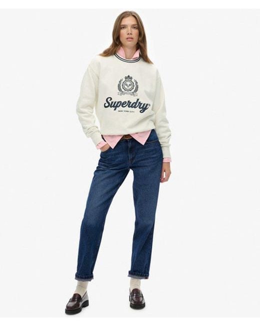 Superdry White & Co Country Club Loose Crew Sweatshirt