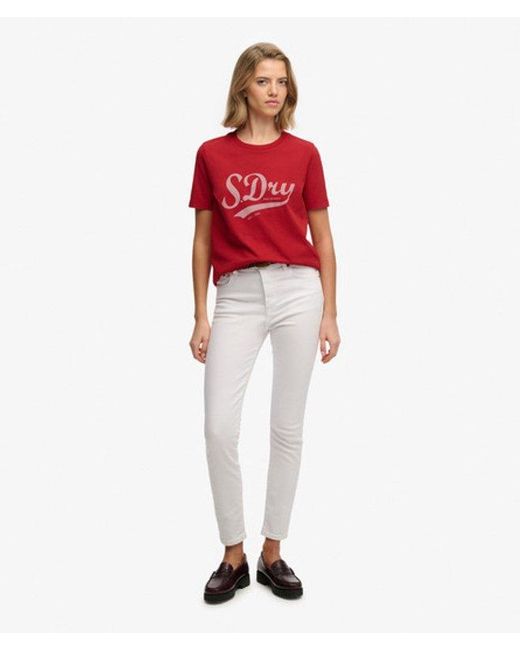 Superdry Red Varsity Script T-Shirt