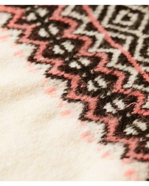 Superdry Gray Fairisle Pattern Crew Jumper