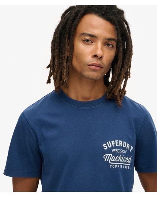 Superdry Blue & Co Copper Label Chest Graphic T-shirt for men