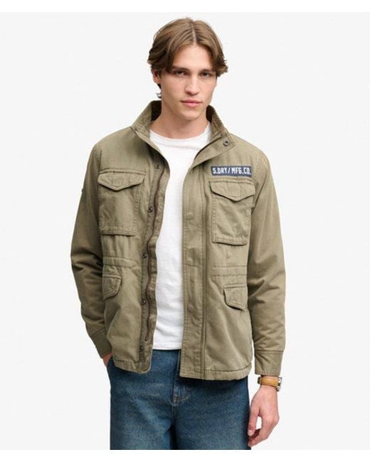 Superdry Brown Military Borg M65 Jacket for men