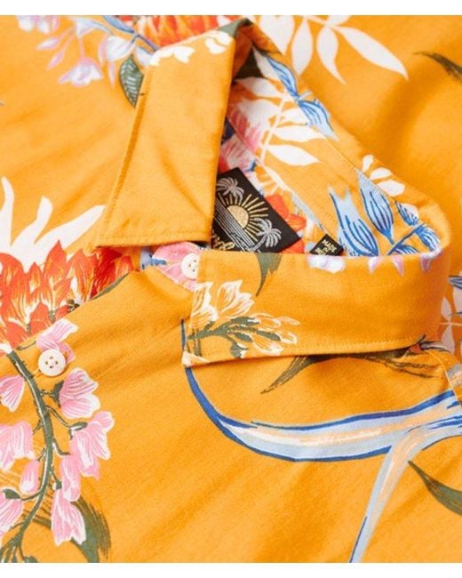 Superdry Orange Hawaiian Shirt for men