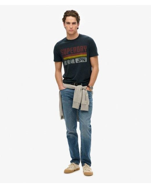 Superdry Black & Co Japan Stripe Relaxed T-shirt for men