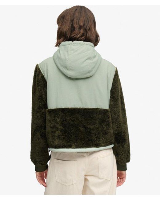 Superdry Green Super Soft Hybrid Half Zip Jacket