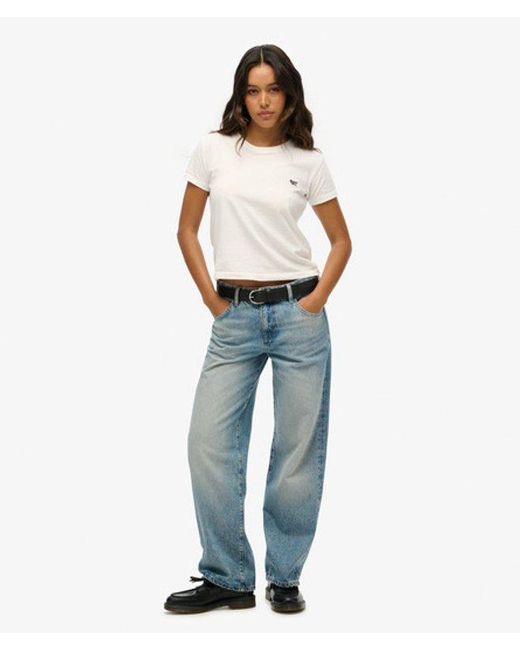 Superdry Blue & Co Mid Rise Wide Leg Jeans