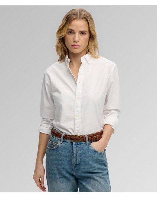 Superdry White & Co Slim Oxford Long Sleeve Shirt