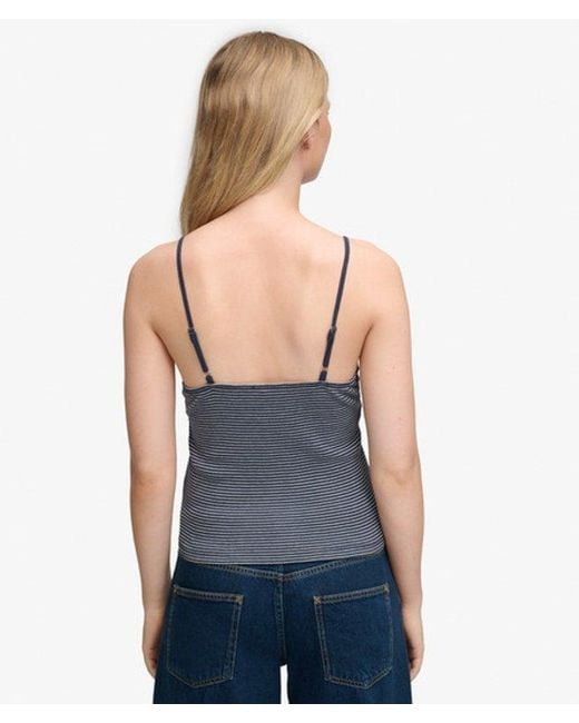 Superdry Blue & Co Athletic Essentials V-neck Waffle Cami Top