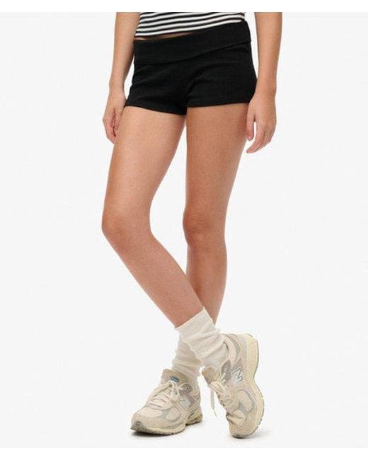 Superdry Black Athletic Essentials Fold Over Short