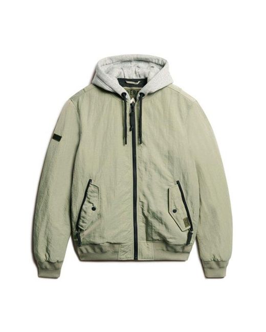 Superdry Green Oversized Military Hooded Ma1 Jacket