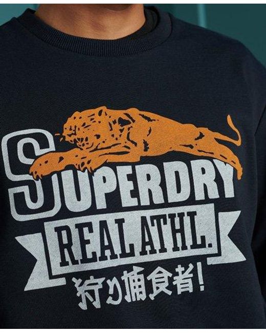 Superdry Green Varsity 24 Oversized Crew Sweatshirt Deep for men