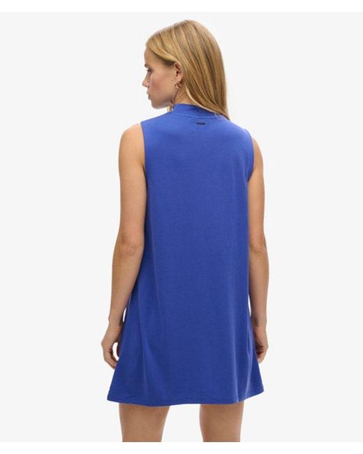 Superdry Blue Modal Classic Sleeveless A-line Mini Dress