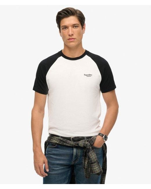 Superdry White & Co Organic Cotton Essential Logo Baseball T-shirt for men