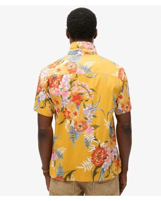 Superdry Orange Hawaiian Shirt for men