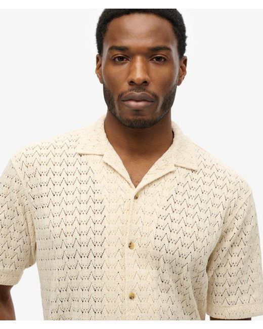 Superdry Natural Knitted Texture Shirt for men