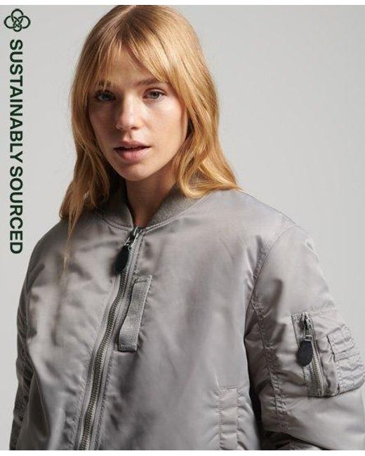 Superdry Gray Ma1 Bomber Jacket Flight