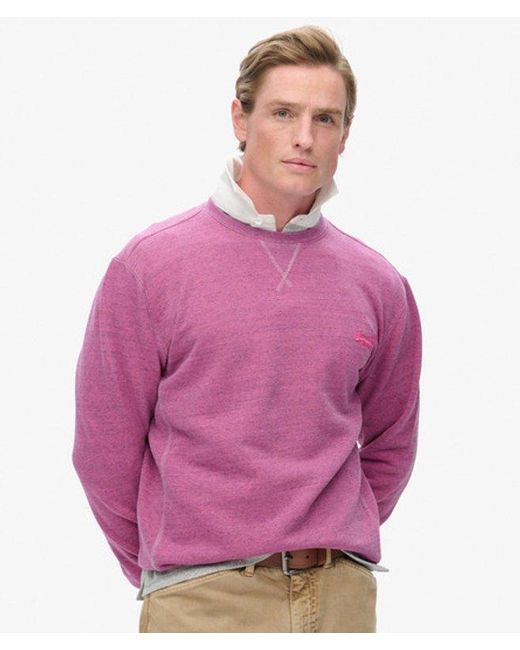 Superdry Pink & Co Over Dyed Marl Crew Sweatshirt for men