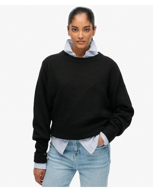 Superdry Black & Co Slouchy Crew Neck Jumper