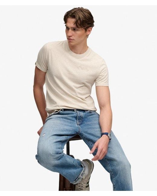 Superdry White & Co Essential Company Logo Embroidered T-shirt for men