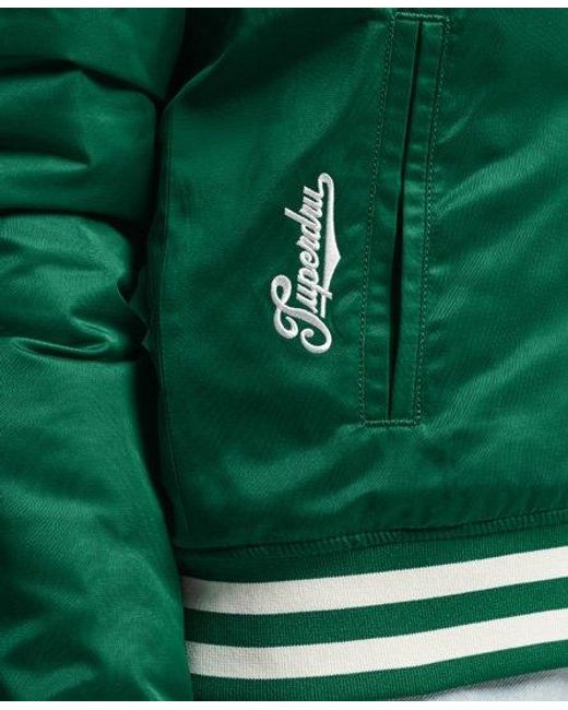 Superdry Green Varsity Bomber Jacket Fern