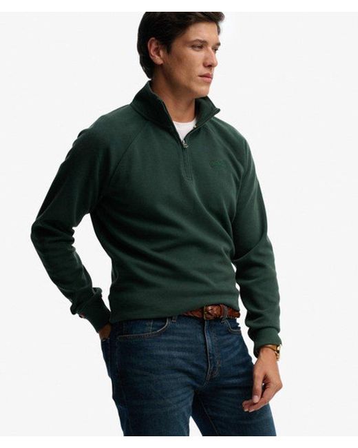 Homme Pull À Logo, Col Tunisien Et Manches Raglan Essential Taille Superdry pour homme en coloris Green
