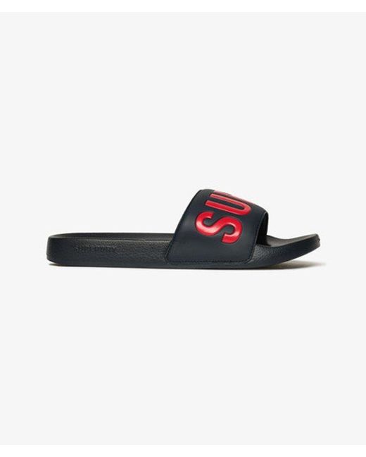 Superdry Black & Co Core Graphic Pool Sliders for men