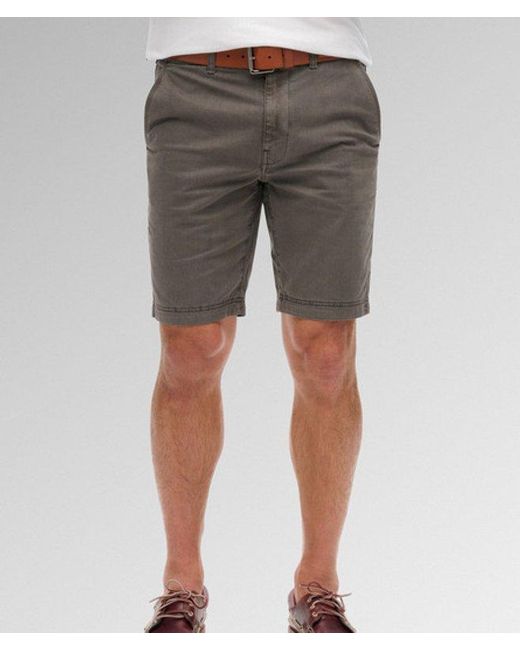 Superdry White Vintage International Shorts Washed for men