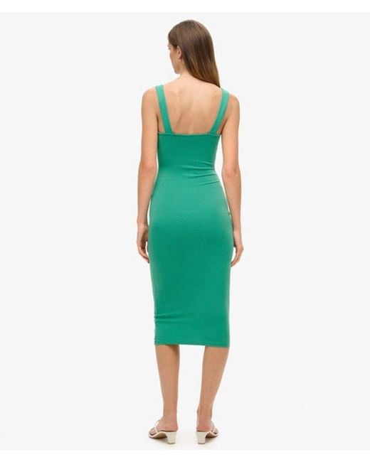 Superdry Green & Co Modal Square Neck Jersey Midi Dress