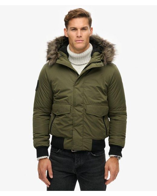Superdry Green Everest Bomber Jacket Army for men