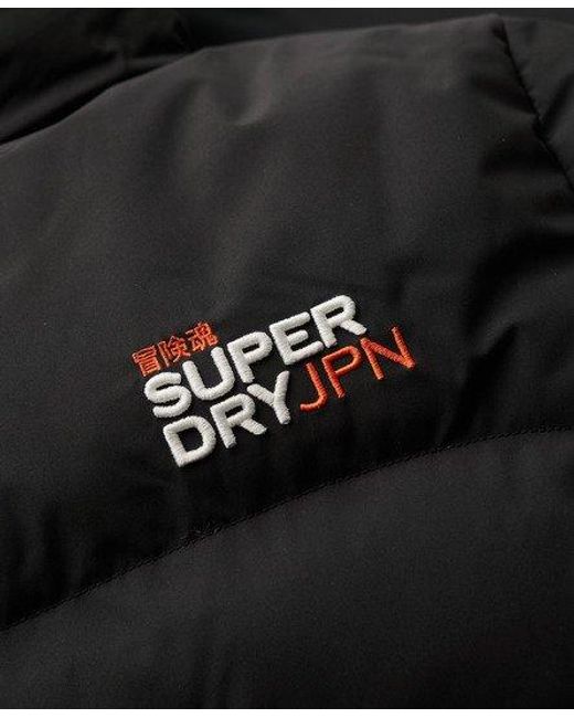 Superdry Black Hooded Sports Puffer Jacket