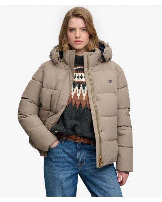Superdry Natural Premium Hooded Puffer Jacket